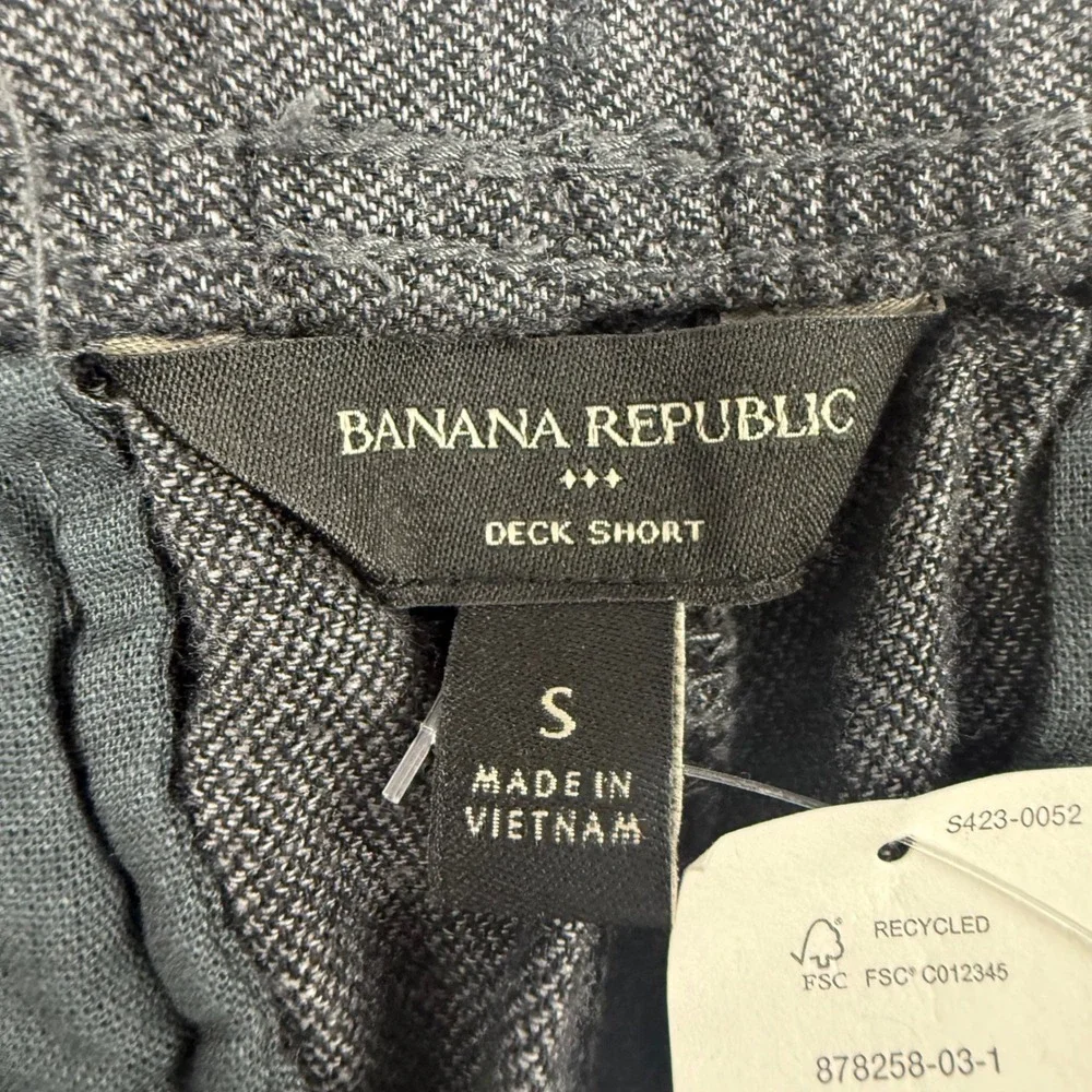 Banana Republic Mens Deck Short Charcoal Gray Drawstring Shorts Small NWT